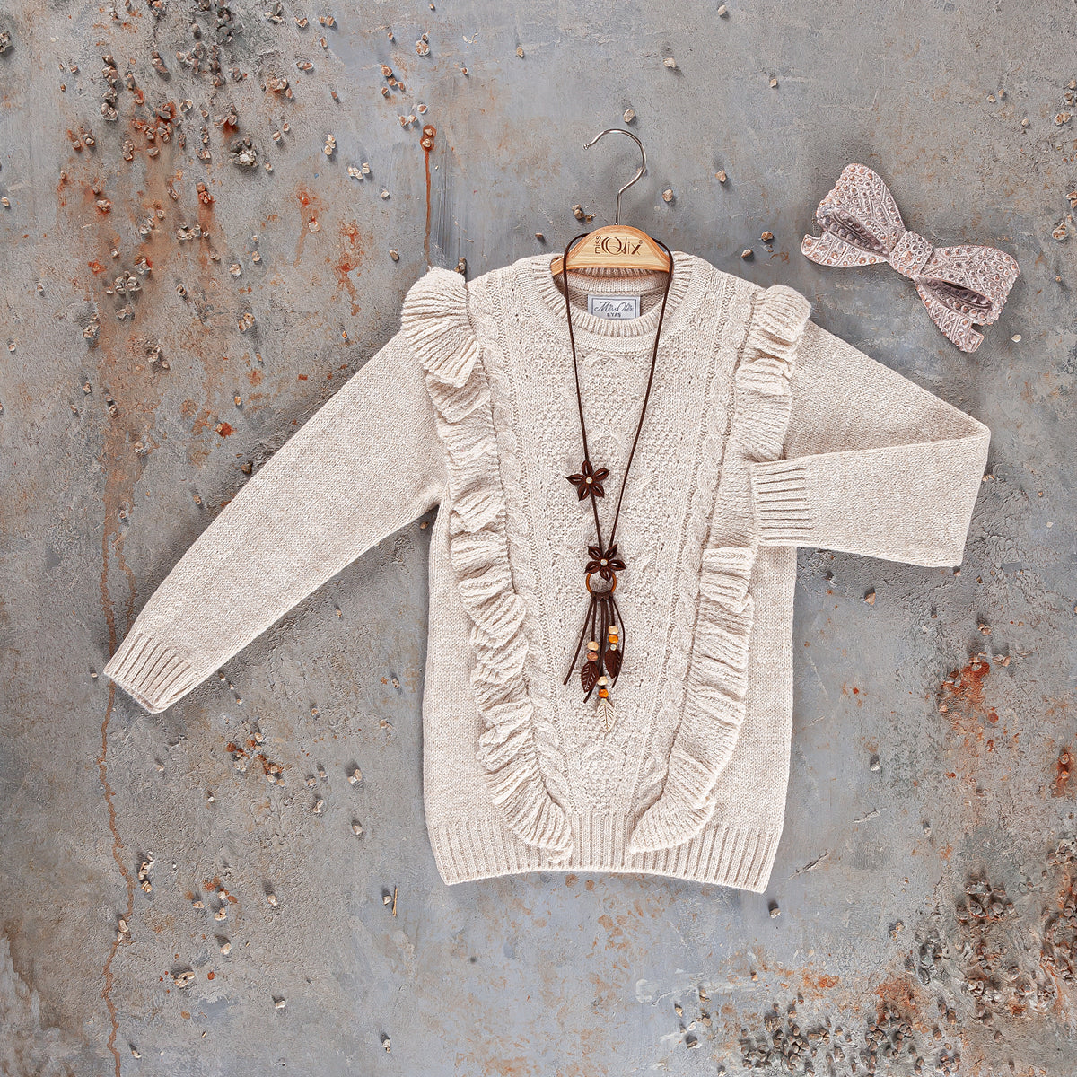 Stylish Girls' Knitwear Dress Set-0