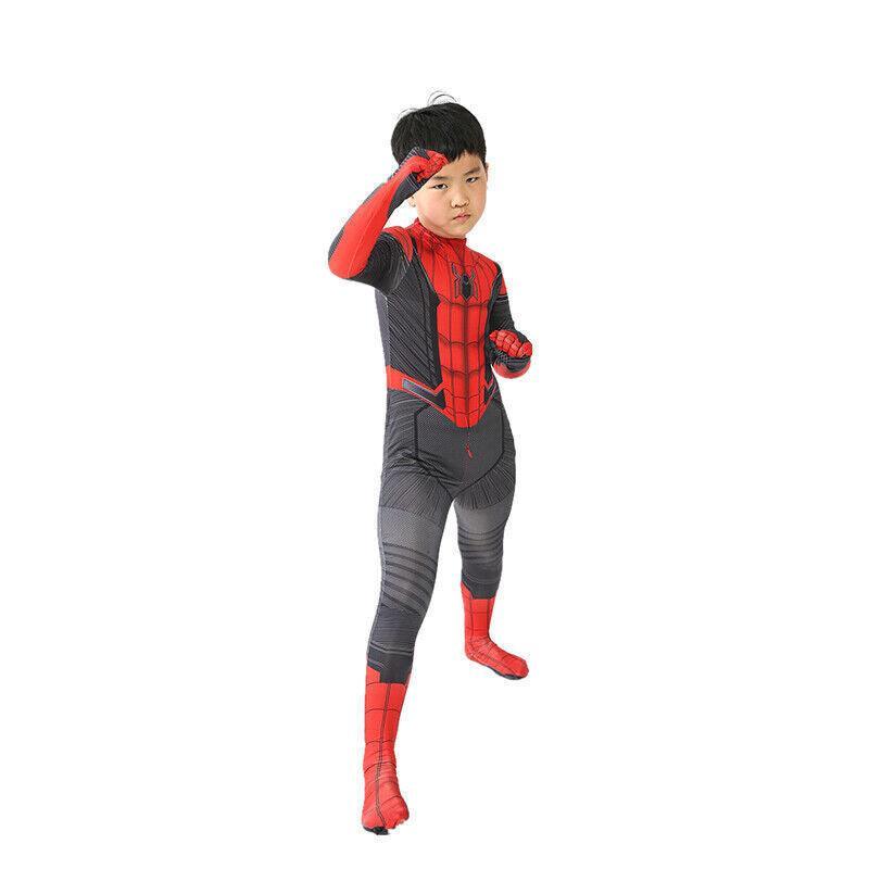 Kids Spider-Man: Far From Home Spiderman Zentai Cosplay Costume Suit Outfit Au-3