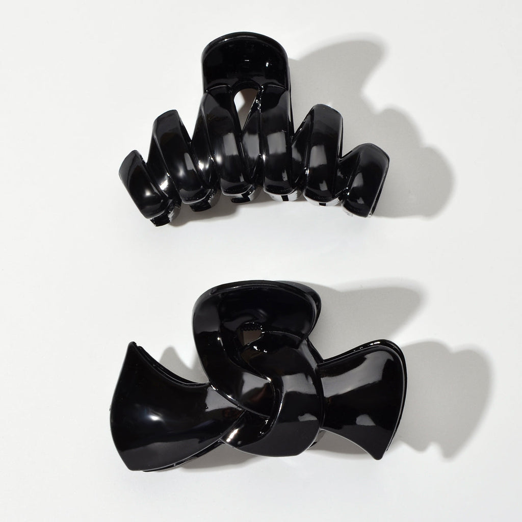 2pcs $5.99 Big Hair Claw Hair Accessory Black Plastic Bowknot Hair Clip Headwear-0