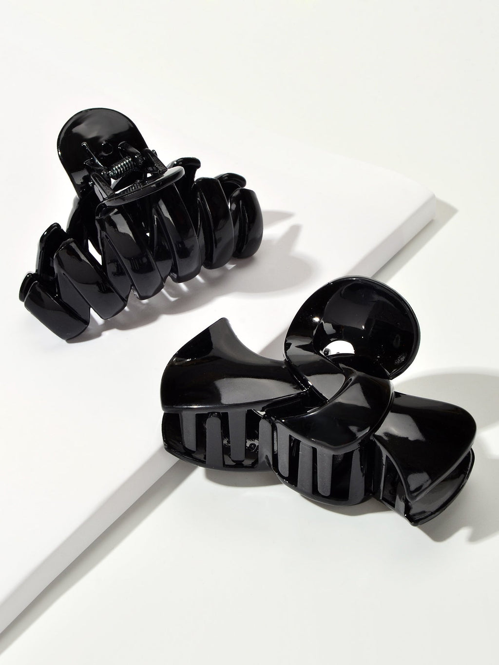 2pcs $5.99 Big Hair Claw Hair Accessory Black Plastic Bowknot Hair Clip Headwear-2
