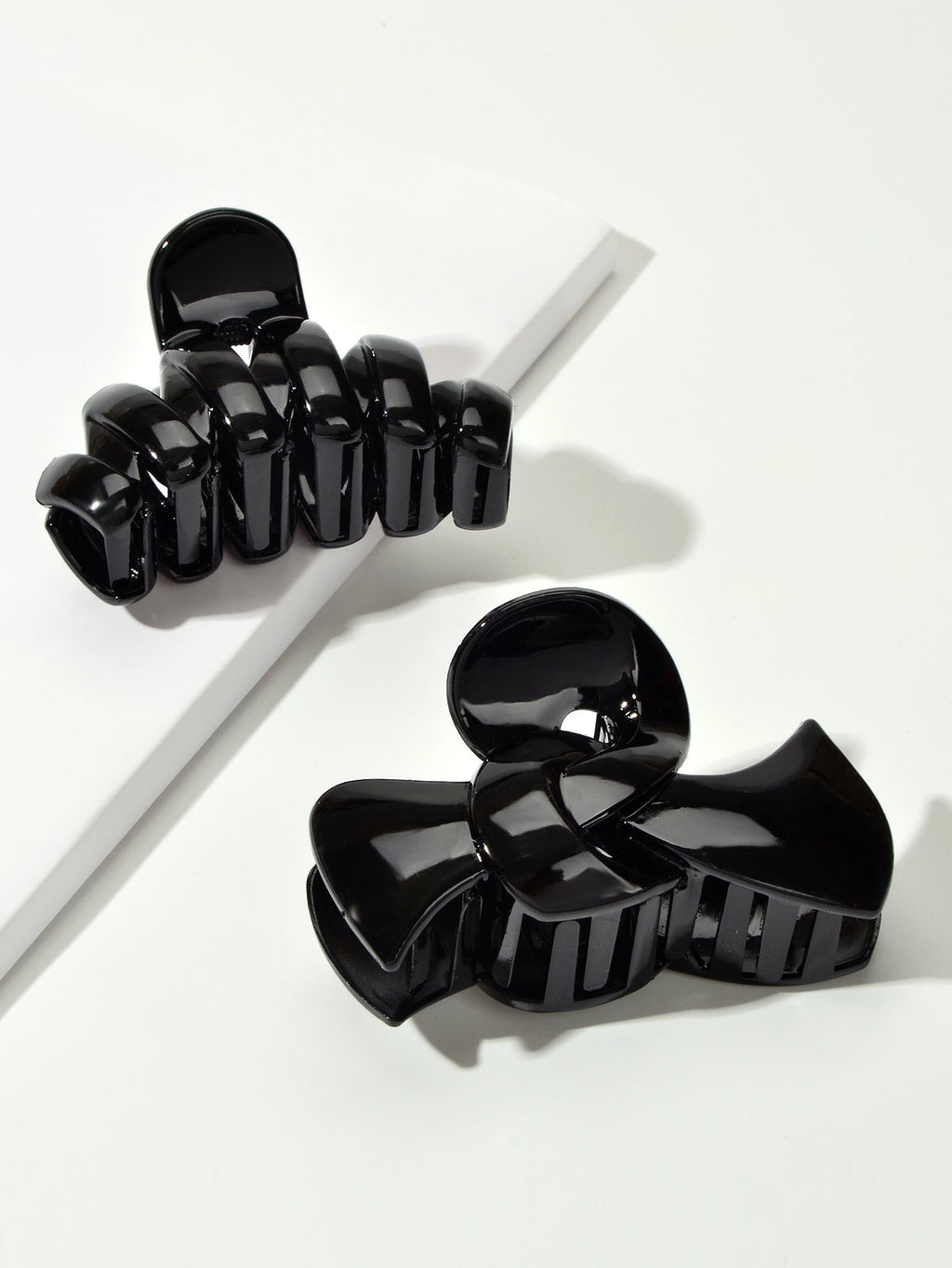 2pcs $5.99 Big Hair Claw Hair Accessory Black Plastic Bowknot Hair Clip Headwear-3