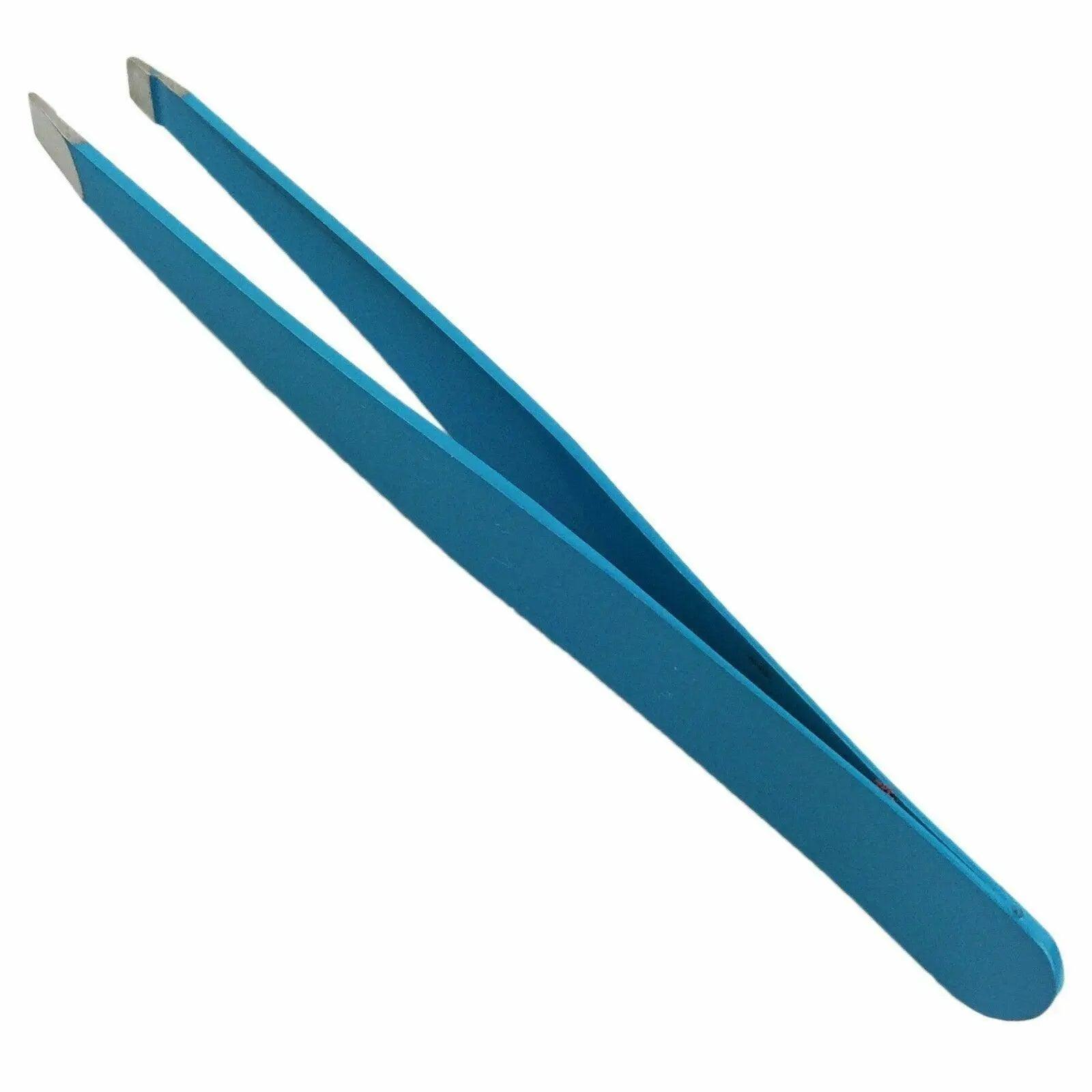 Stainless Steel Hair Eyebrow Tweezers Plucker Puller Beauty Slanted Nail Tip
