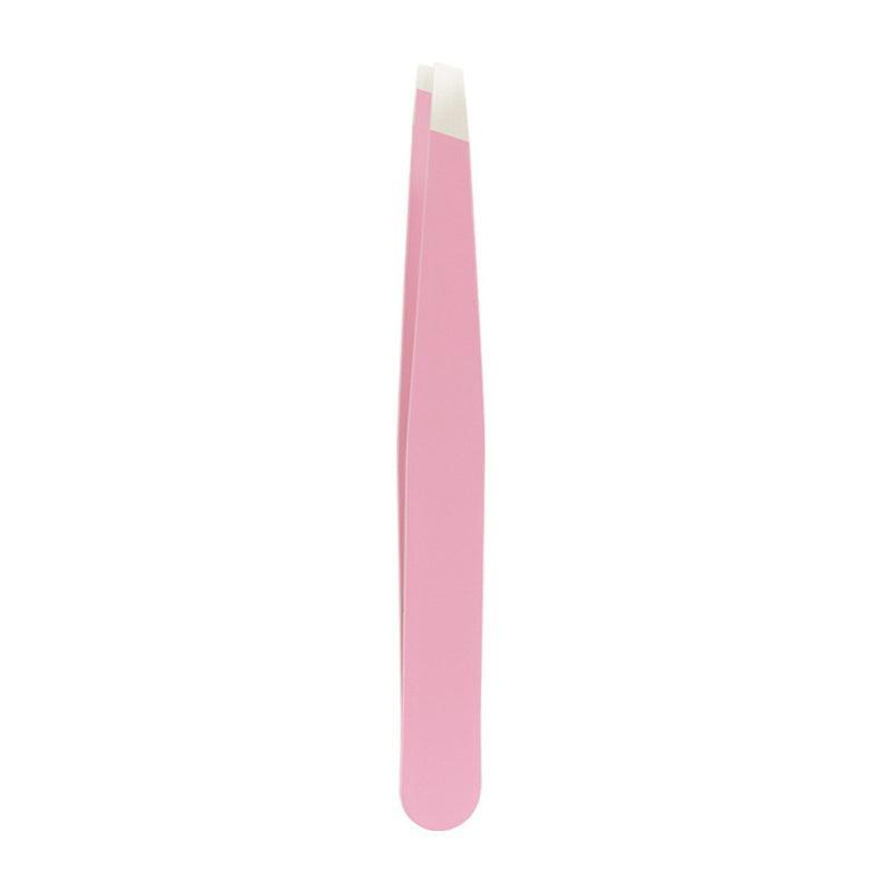 Stainless Steel Hair Eyebrow Tweezers Plucker Puller Beauty Slanted Nail Tip