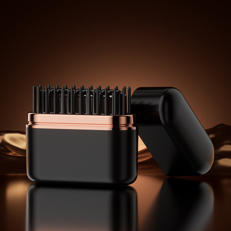 NNEDSZ Black Wireless Hair Straightening Brush with Adjustable Temperature - Model HK-118